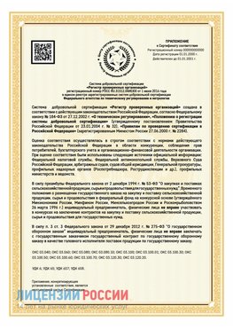 Приложение к сертификату для ИП Сосновый Бор Сертификат СТО 03.080.02033720.1-2020
